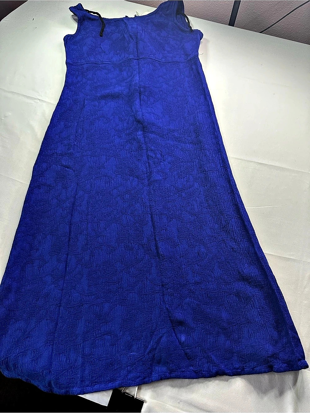 K Petite Blue Rayon Maxi Dress Size 4P Like New